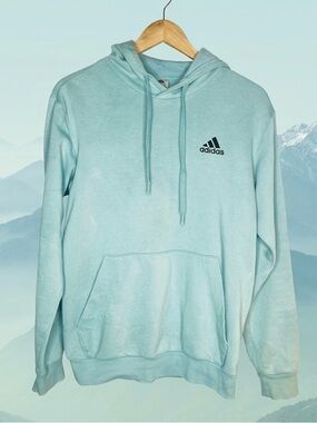 Adidas Essential Hoodie Mint Green Blue Sweatshirt Men’s Size Small